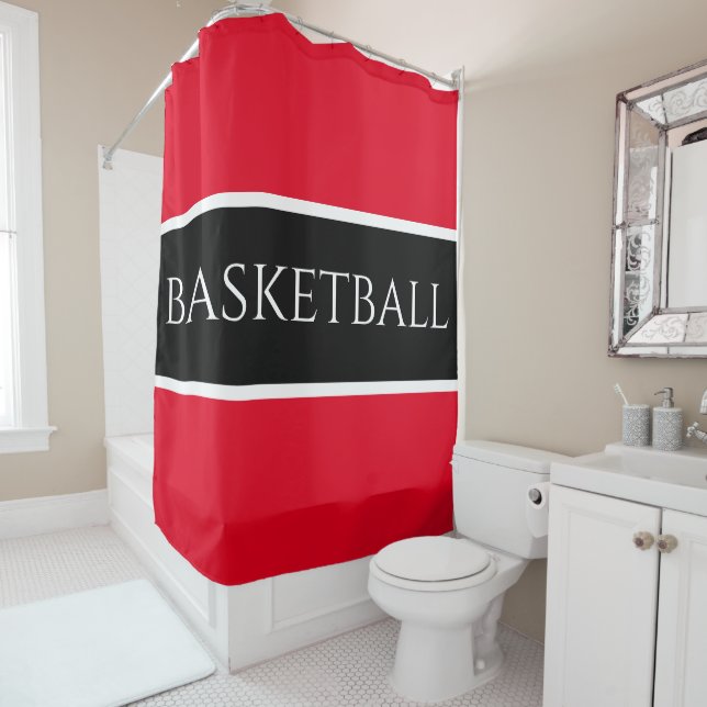 BASKETBALL Athletic Bright Red Black White Stripes (In Situ)