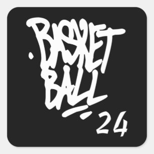 Basketball Athletic Sport Number 24 Square Sticker