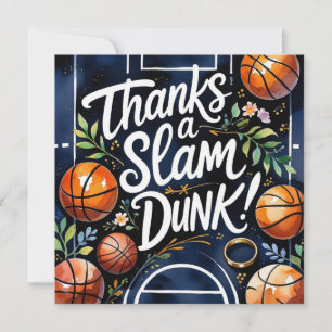Basketball avec ballon Merci pour un mariage slam 