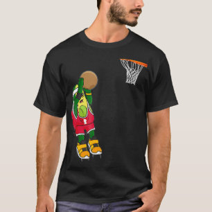 Basketball Avocado Vegans Vegetarian Player T-Shirt