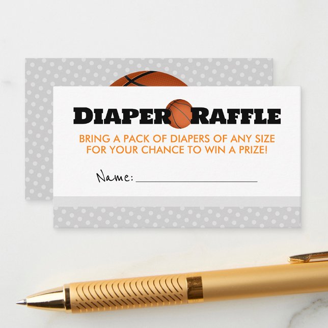 Basketball Baby Shower Diaper Raffle Insert Cards (Basketball Baby Shower Diaper Raffle)