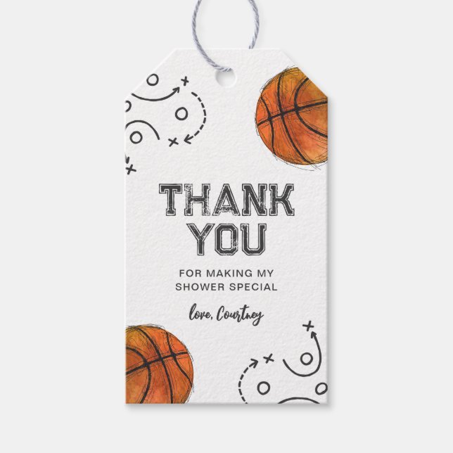 Basketball Baby shower Favoriser les étiquettes (Devant)