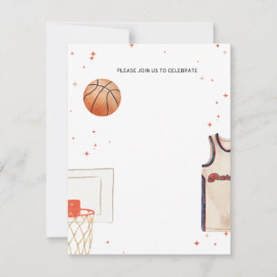 Basketball baby shower invitation, kids birthday i holiday card
