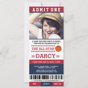 Basketball Baby Shower Party Invites
