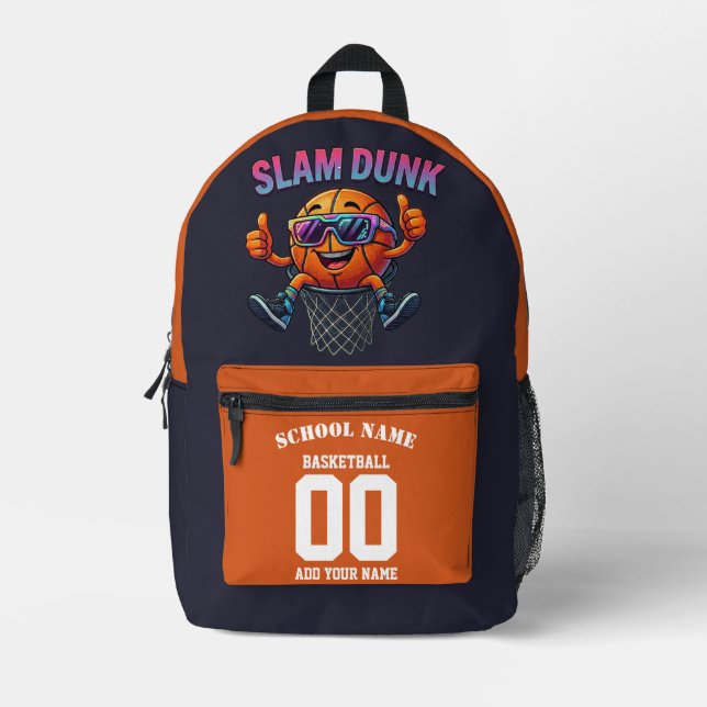 Basketball Backpack - Slam Dunk Custom Name Bag (Front)