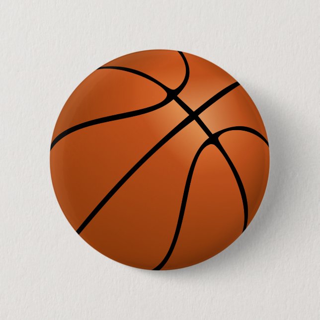 basketball (ball) 2 inch round button (Front)