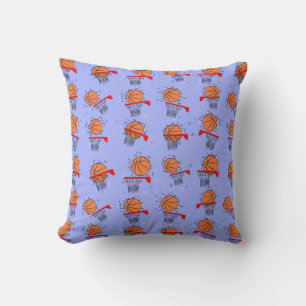 Basketball - Ball and Hoop Pattern  Throw Pillow
