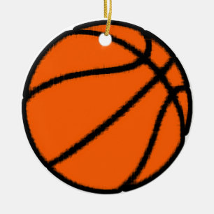 basketball (ball) ceramic ornament