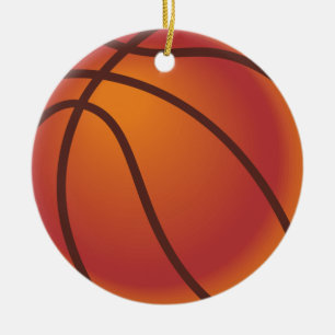 Basketball Ball Ceramic Ornament