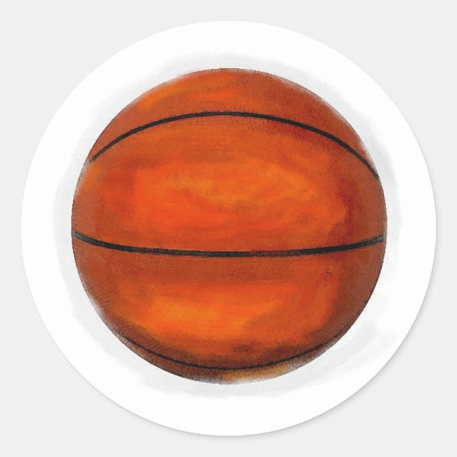 Basketball Ball Classic Round Sticker (Front)