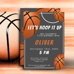 Basketball Ball Fun Sports Kids Birthday Invitation