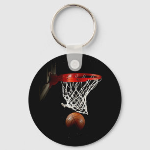 Basketball Ball & Net Keychain