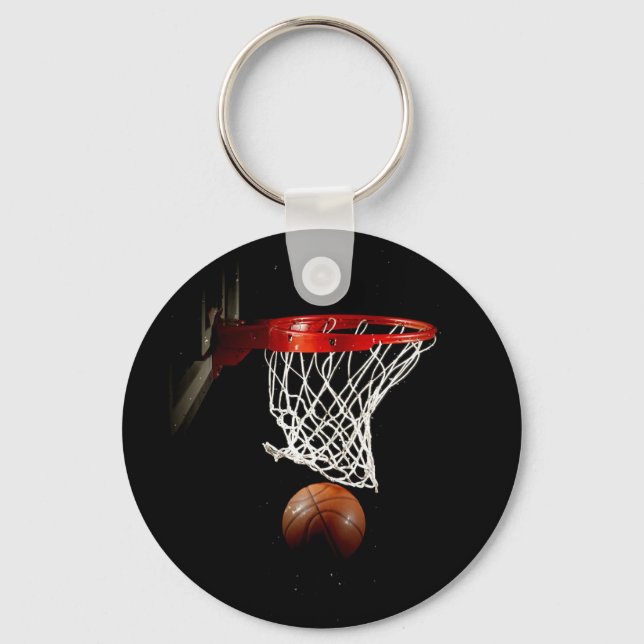 Basketball Ball & Net Keychain (Front)