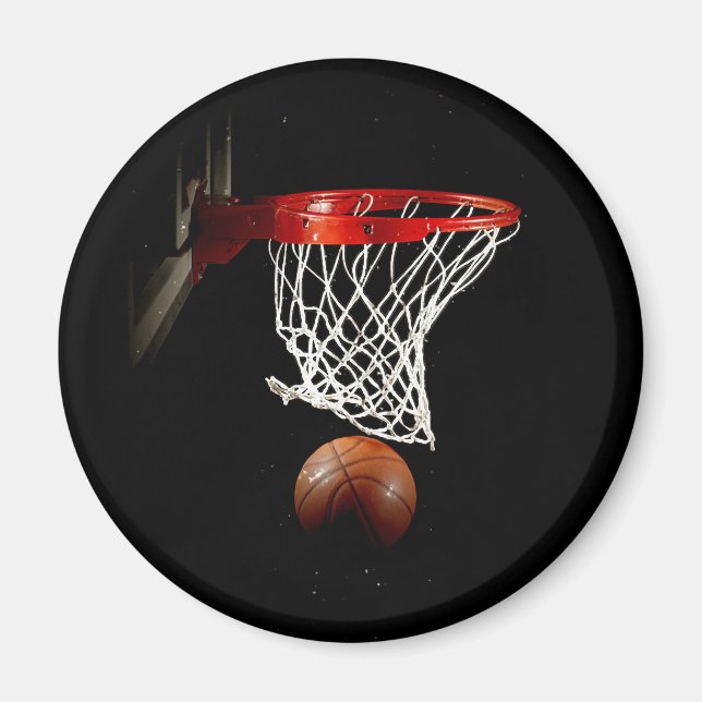Basketball Ball & Net Magnet (Front)