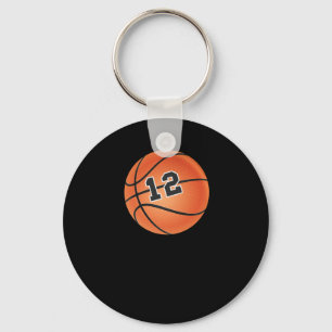 Basketball Ball Number 12 Keychain