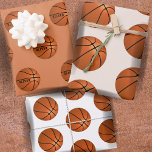 Basketball Ball Pattern Kids Name Birthday Wrappin Wrapping Paper Sheet<br><div class="desc">Basketball Ball Pattern Kids Name Birthday Wrapping Paper Sheets. Personalize with your name or erase the text.</div>