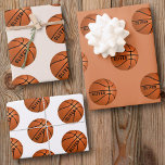 Basketball Ball Pattern Kids Name Birthday Wrappin Wrapping Paper Sheet<br><div class="desc">Basketball Ball Pattern Kids Name Birthday Wrapping Paper Sheets. Personalize with your name or erase the text.</div>