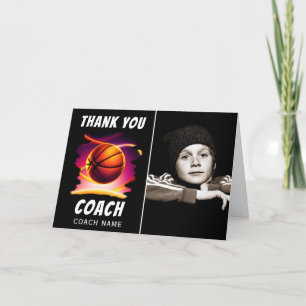 Basketball Ball Photo Merci Coach Card
