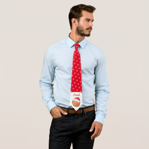 Basketball Ball Santa Hat Coach Christmas Tie