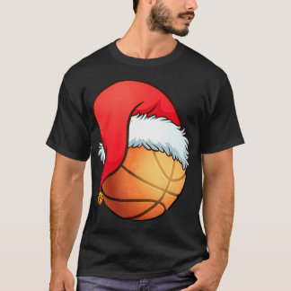 Basketball Ball Santa'S Hat Christmas Xmas Player  T-Shirt