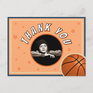Basketball Ball Sports Birthday Photo Thank you Postcard