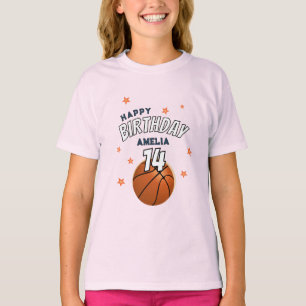 Basketball Ball Sports Happy Birthday Girl T-Shirt