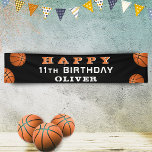 Basketball Ball Sports Kids Birthday Party Banner<br><div class="desc">Basketball Ball Sports Birthday Party Banner. Basketball balls on a black background. Personalize the banner with your name and make a cool birthday party banner for a boy or a girl who loves basketball.</div>