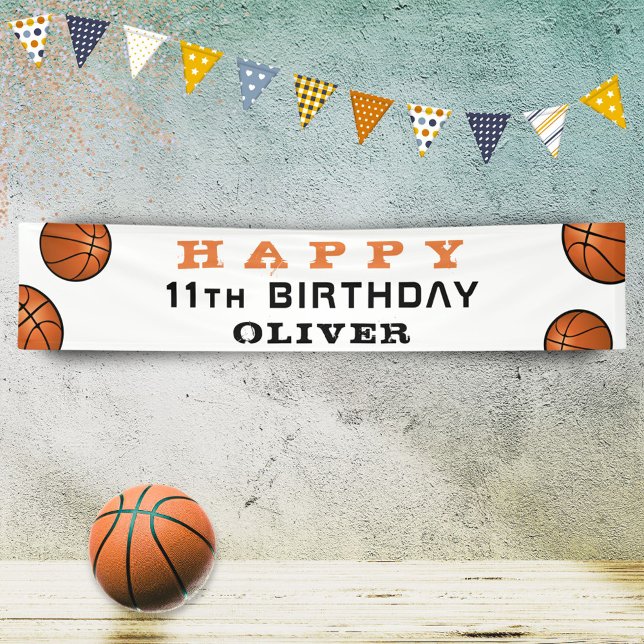 Basketball Ball Sports Kids Birthday Party Banner (Creator Uploaded)