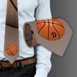 Basketball Ball Sports Monogram Tie<br><div class="desc">Basketball Ball Sports Monogram neck tie. Great for a basketball player, basketball coach or fan. Add your monogram or erase it.</div>