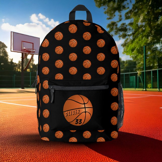 Basketball Ball Sports Player Name Number Printed Backpack (Creator Uploaded)