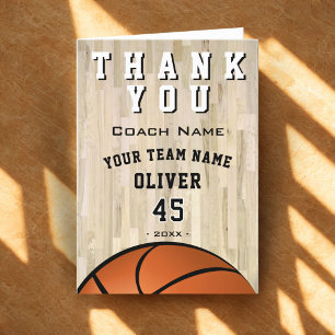 Basketball Ball Sports Thank you Coach  Card