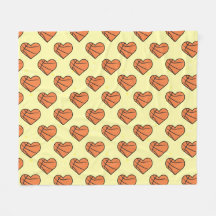 Basketball Ball Texture In Heart Shape Pattern 