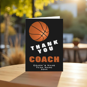 Basketball Ball Thank you Coach Card