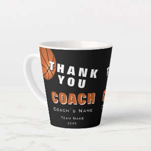 Basketball Ball Thank you Coach Latte Mug