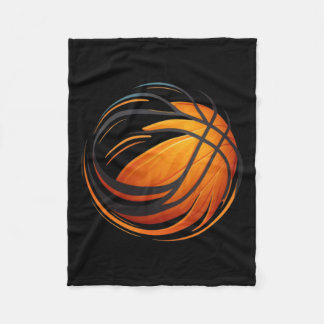 Basketball Ball With Lines  Fleece Blanket