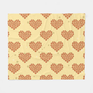 Basketball Balls In Heart Shapes Seamless Pattern  Fleece Blanket