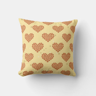 Basketball Balls In Heart Shapes Seamless Pattern Throw Pillow