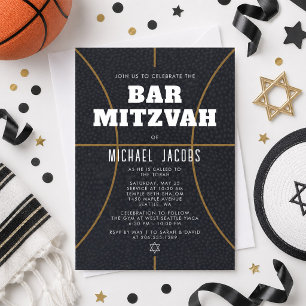 Basketball Bar Mitzvah Invitation Sports Theme