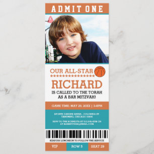 Basketball Bar Mitzvah Invitations