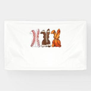 Basketball Baseball Football Sports Easter Bunny R Banner