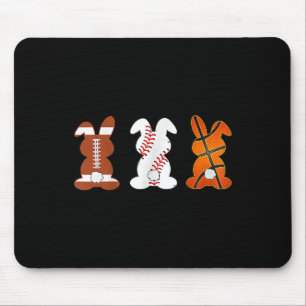 Basketball Baseball Football Sports Easter Bunny R Mouse Pad