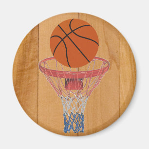 Basketball & Basket Magnet