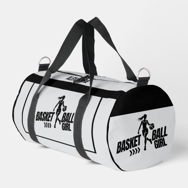 Basketball, Basketball Player Girl, Team, Gift   Duffle Bag (Left Corner)