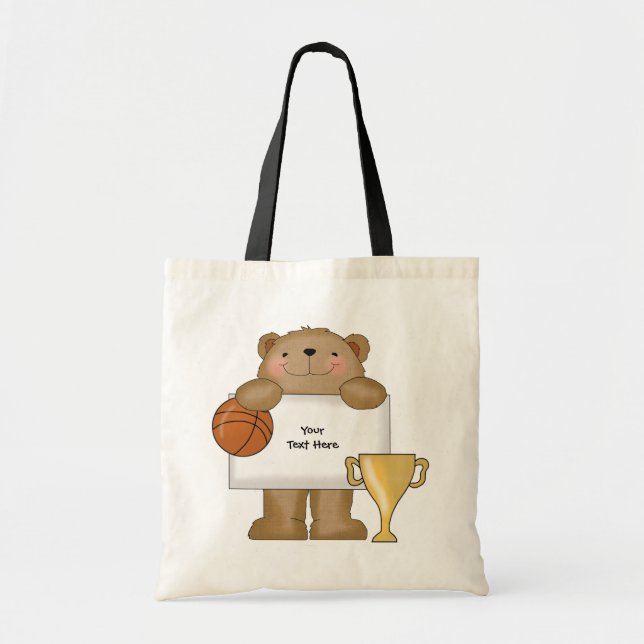 Basketball Bear Bulletin (customizable) Tote Bag (Front)