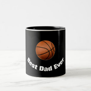 Basketball Best Dad Ever Custom Two-Tone Coffee Mug