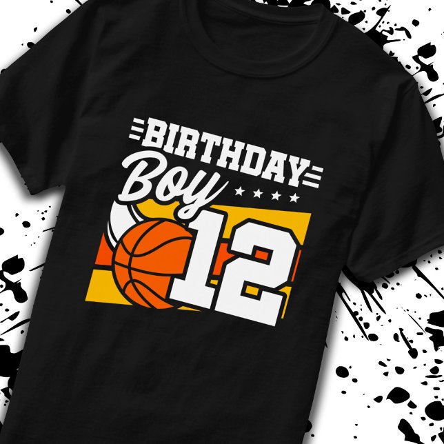 Basketball Birthday 12 Year Old Boy 12th Birthday T-Shirt (Creator Uploaded)