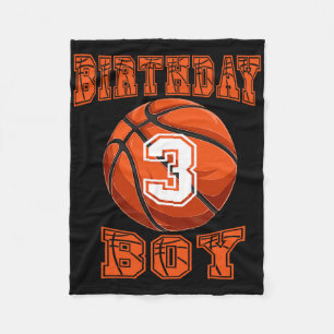 Basketball - Birthday Boy 3 Year Old 3rd Birthday Fleece Blanket