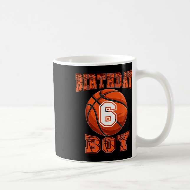 Basketball - Birthday Boy 6 Year Old 6th Birthday  Coffee Mug (Right)