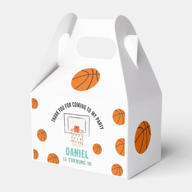 Basketball Birthday Favor Box (Front Side)