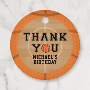 Basketball, Birthday Favour Tags
